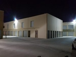 Self storage facility security lighting at Guardian Storage Fullerton