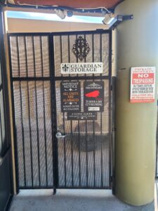 Side entry gate at Guardian Storage in Fullerton, CA, Anaheim CA, Orange County